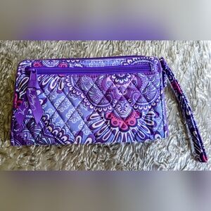 Vera Bradley Wristlet Wallet, Purple Flowered
